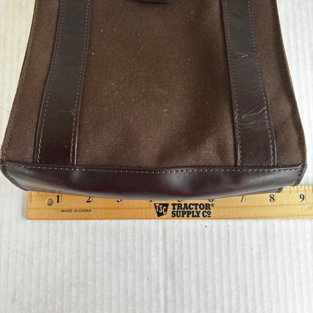 Cutter‎ & Buck Wine Carrier Bag  Brown Outback Steakhouse Canvas Leather New